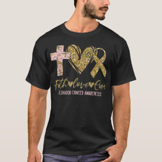 Family Is Faith Love Cure Childhood Cancer Awarene T-Shirt