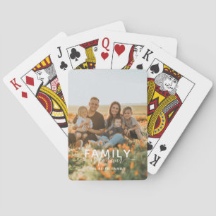 Family Is Forever Typography Photo Keepsake Playing Cards