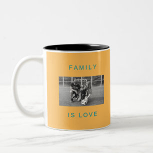 Family is love photo collage mug