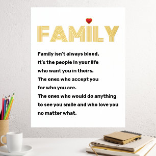 Family isn't always blood quote white gold foil prints