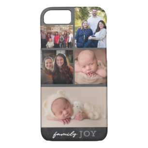 Family Joy 5 Photo Collage Modern Case-Mate iPhone Case