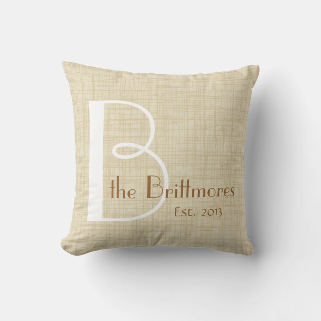 Family Keepsake Parchment Pillow, Customize Throw Pillow (Front)