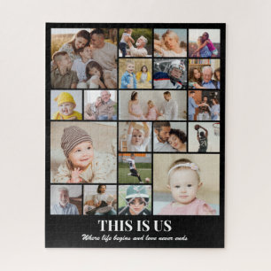 Family Kids Photo Collage 20 Pictures 8x10 16x20 Jigsaw Puzzle