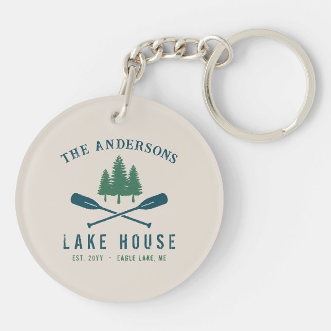 Family Lake House Bateau Russe moderne Oar Pine Tr (Dos)