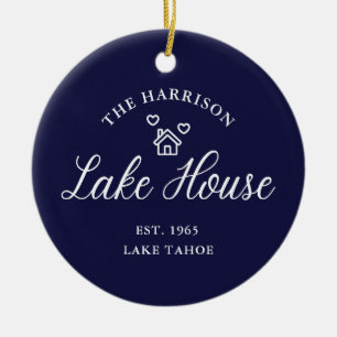 Family Lake House Coastal Custom Decor Ceramic Ornament