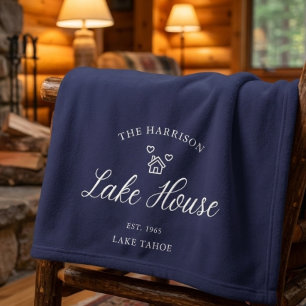 Family Lake House Coastal Custom Decor Fleece Blanket