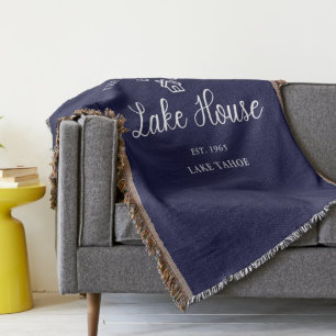 Family Lake House Coastal Custom Decor Throw Blanket