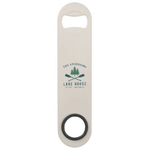 Family Lake House Modern Rustic Boat Oar Pine Tree Bar Key