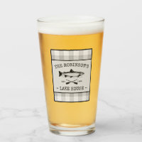 Family Lake House Oars Fish Rustic White Plaid