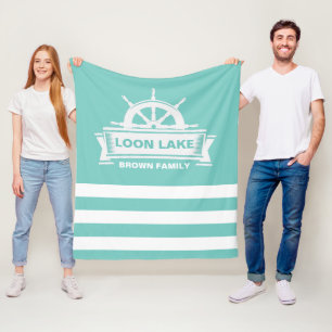 Family Lake House Vacation Fleece Blanket