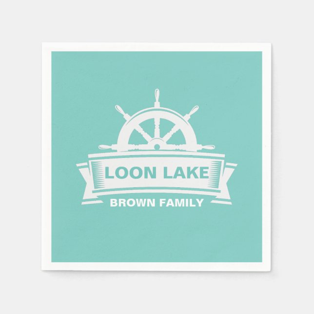 Family Lake House Vacation Napkin (Front)