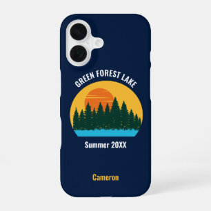 Family Lake Reunion Cute Customized Sunset iPhone 16 Case