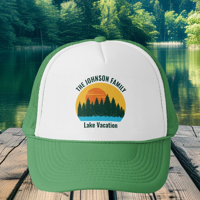 Family Lake Trip Cute Customized Sunset Trucker Hat (Creator Uploaded)