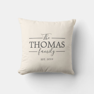 Family Last Name Pillow Anniversary Wedding Gift