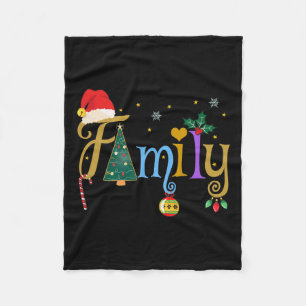 Family Letters Christmas Style Love My Family Chri Fleece Blanket
