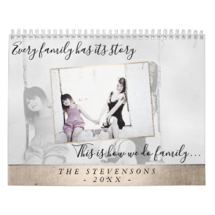 Family Life   Elegant Gold Year in Pics   12 Photo Calendar
