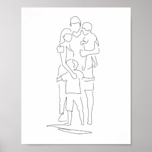 Family Line Art, Family Drawing, Family Print, Gif Poster