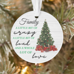  Family Little Bit of Crazy Loud Love Christmas  Ornament