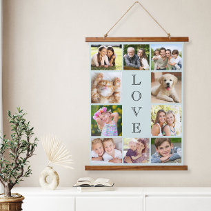 Family Love 10 Photo Collage Hanging Tapestry