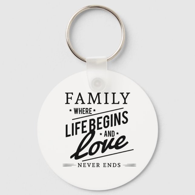 Family Love basic button Keychain (Front)