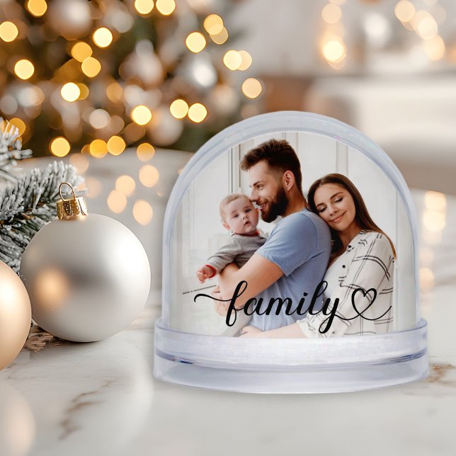 Family Love Black Script Custom Photo (Créateur téléchargé)