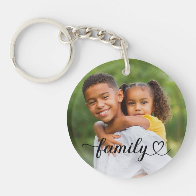 Family Love Black Script Photo personnalisée (Devant)