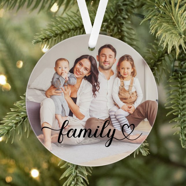 Family Love Black Script Photo personnalisée (Créateur téléchargé)