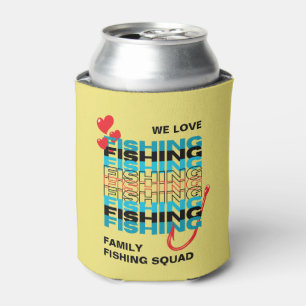 Family LOVE FISHING Team Squad Yellow Can Cooler