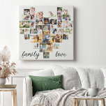 Family Love Heart Shaped 36 Photo Collage Canvas P<br><div class="desc">Create your own personalized canvas with 36 of your favourite photos and your family name(s). The photo template is set up to create a photo collage in the shape of a love heart, displaying your pictures in a mix of portrait, landscape and square instragram formats. The design has a white...</div>