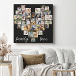 Family Love Heart Shaped 36 Photo Collage Canvas Print<br><div class="desc">Create your own personalized canvas with 36 of your favourite photos and your family name(s). The photo template is set up to create a photo collage in the shape of a love heart, displaying your pictures in a mix of portrait, landscape and square instragram formats. The design has a white...</div>