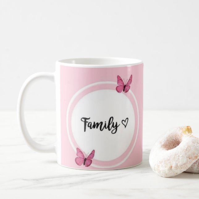 Family Love Mug - Cadeau de coeur pour Maman, Papa (Avec donut)