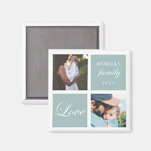 Family Love Pastel Personalized Photo Magnet