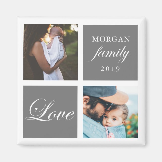 Family Love | Personalized Photo Magnet (Front)