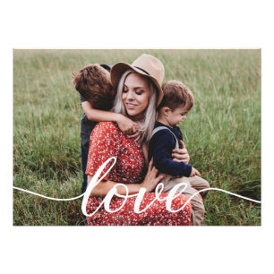 Family Love Script Personalized Photo Print