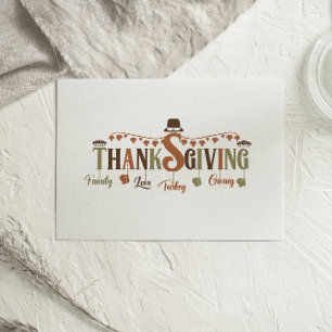 Family Love Turkey Giving Thanksgiving card