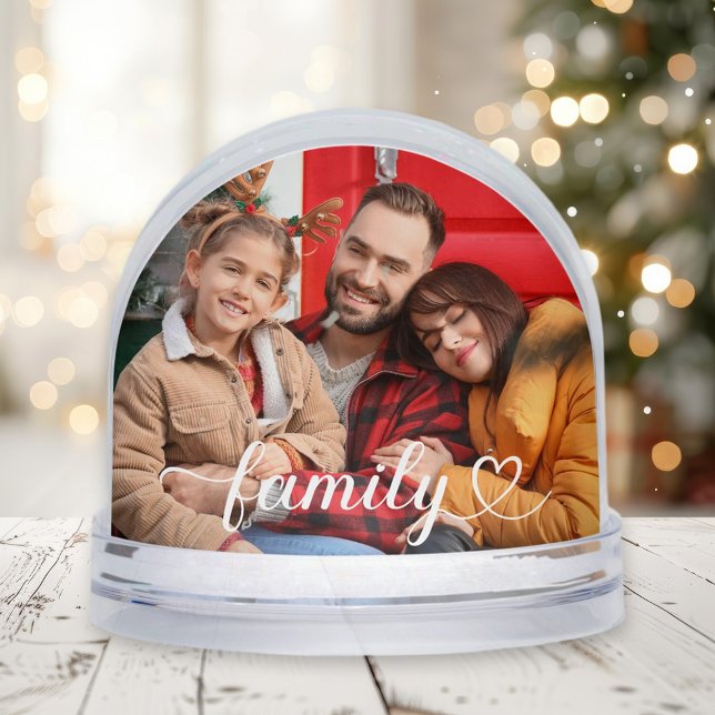 Family Love White Script Custom Photo (Créateur téléchargé)