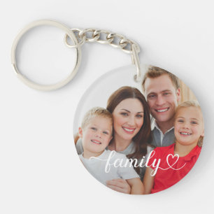 Family Love White Script Photo personnalisée