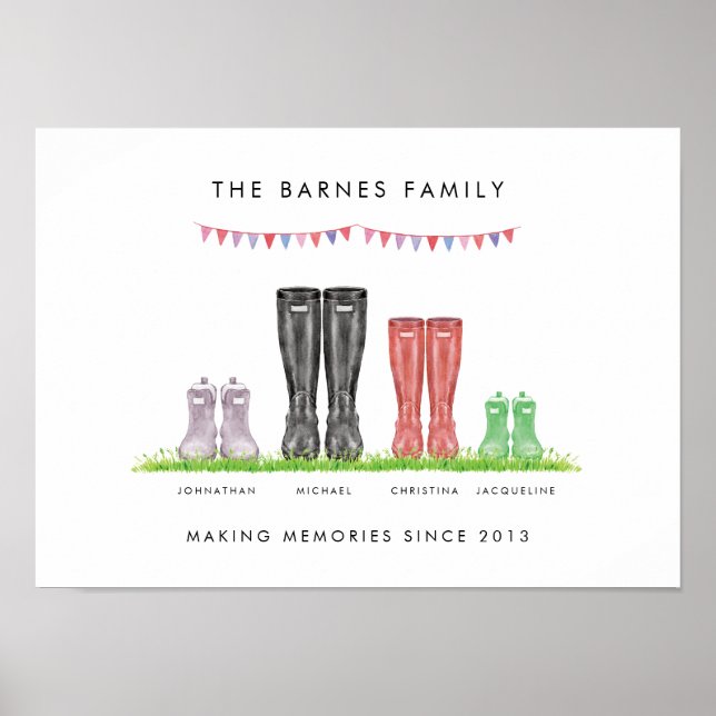 Family Making Memories Welly Print (Front)