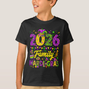 Family Mardi Gras 2026 Fat Tuesday Family Matching T-Shirt