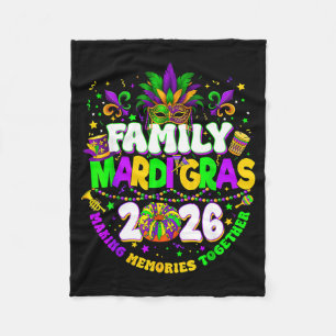 Family Mardi Gras Crew 2026 Carnival Trip Matching Fleece Blanket