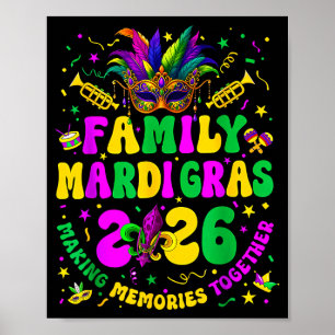 Family Mardi Gras Crew 2026 Carnival Trip Matching Poster