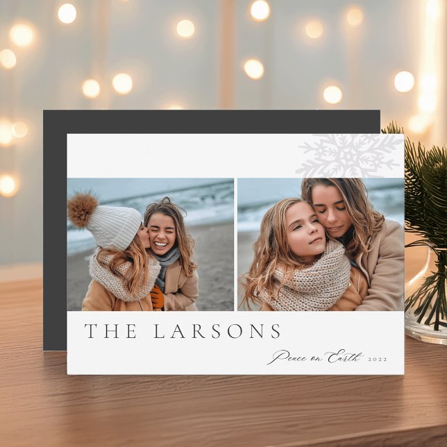 Family Marquee | Peace on Earth Two Photo Holiday Card (Creator Uploaded)