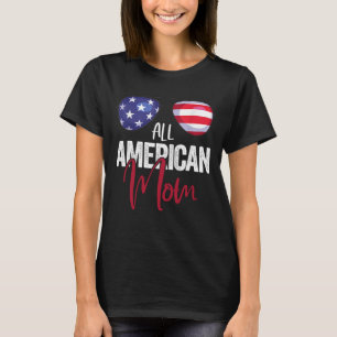 Family Matching 4th of July Women Mom American Fla T-Shirt