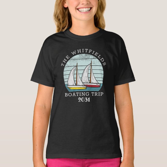 Family Matching Boating Vacation Custom T-Shirt (Front)
