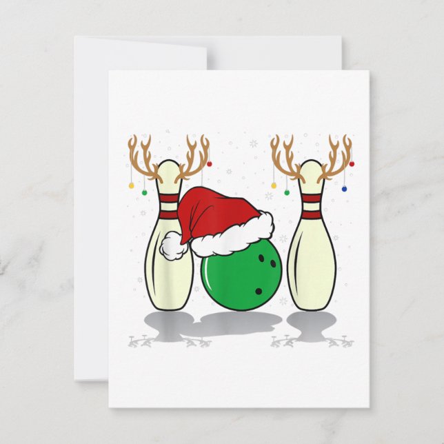 family matching christmas bowling santa xmas invitation (Front)