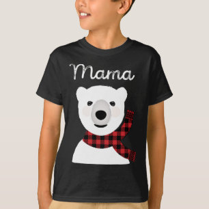 Family Matching Christmas Buffalo Plaid Mama Bear T-Shirt