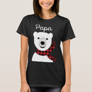 Family Matching Christmas Buffalo Plaid Papa Bear  T-Shirt
