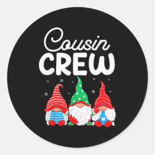 Family Matching Christmas Cousin Crew Cute Christm Classic Round Sticker