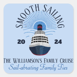 Family Matching Cruise Vacation Name & Year Square Sticker
