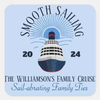 Family Matching Cruise Vacation Name & Year Square Sticker